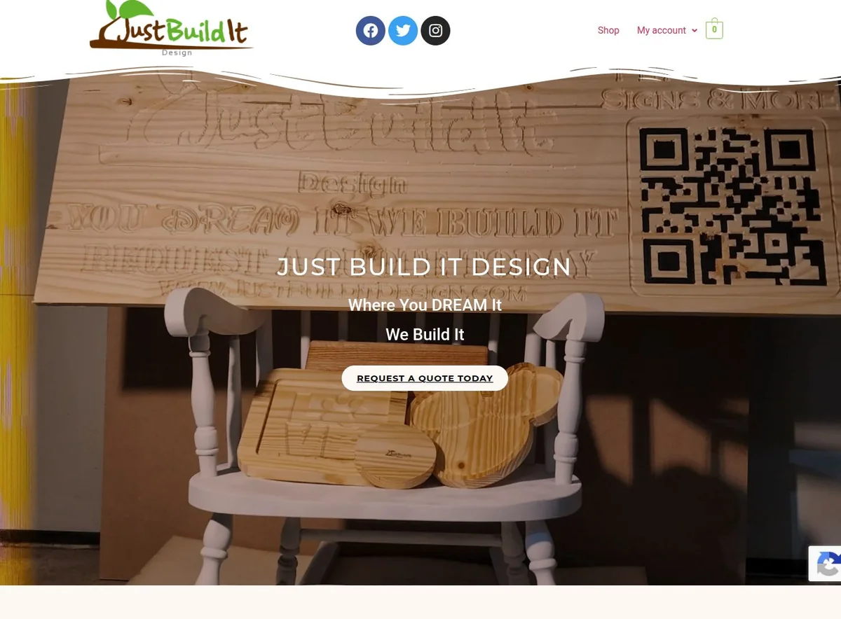 Just Build It Design WordPress homepage before the planned rebuild